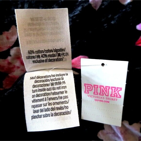 PINK VICTORIA'S‎ SECRET Cropped Floral, Bling Tee Size XS/XP - Picture 12 of 12
